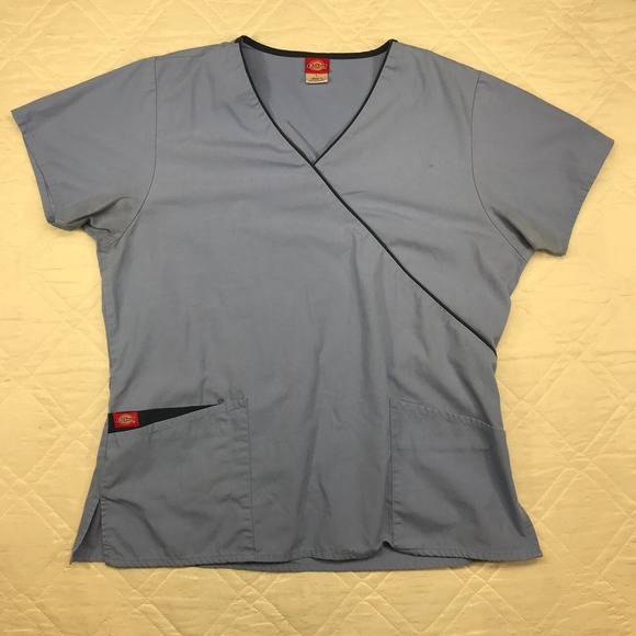 Dickies blue scrub top‎ size L - Picture 1 of 3